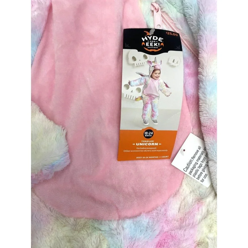 Hyde & EEK! Halloween Toddler Plush Unicorn Halloween Costume Jumpsuit 18-24M